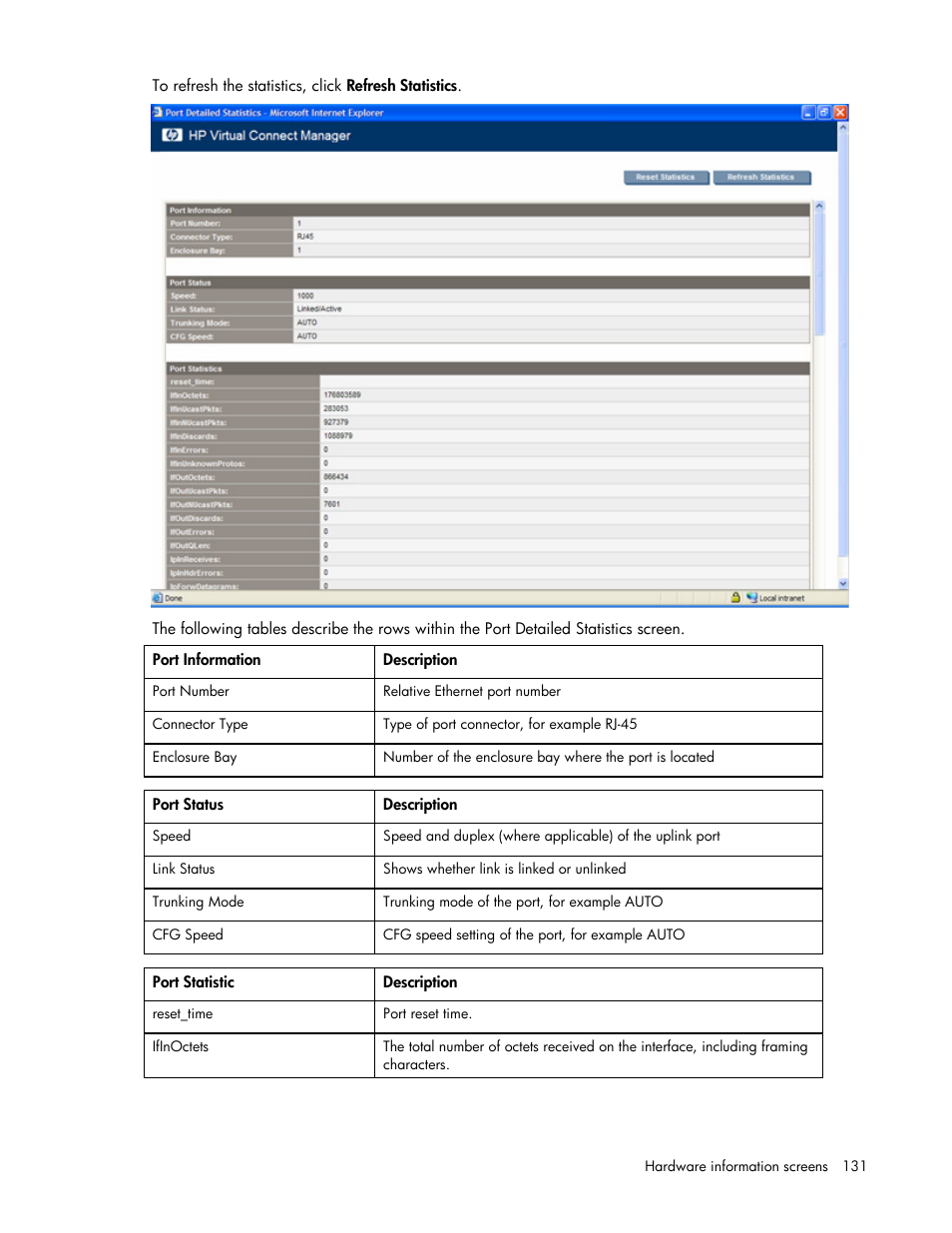 HP Virtual Connect 8Gb 24-port Fibre Channel Module for c-Class BladeSystem User Manual | Page 131 / 162