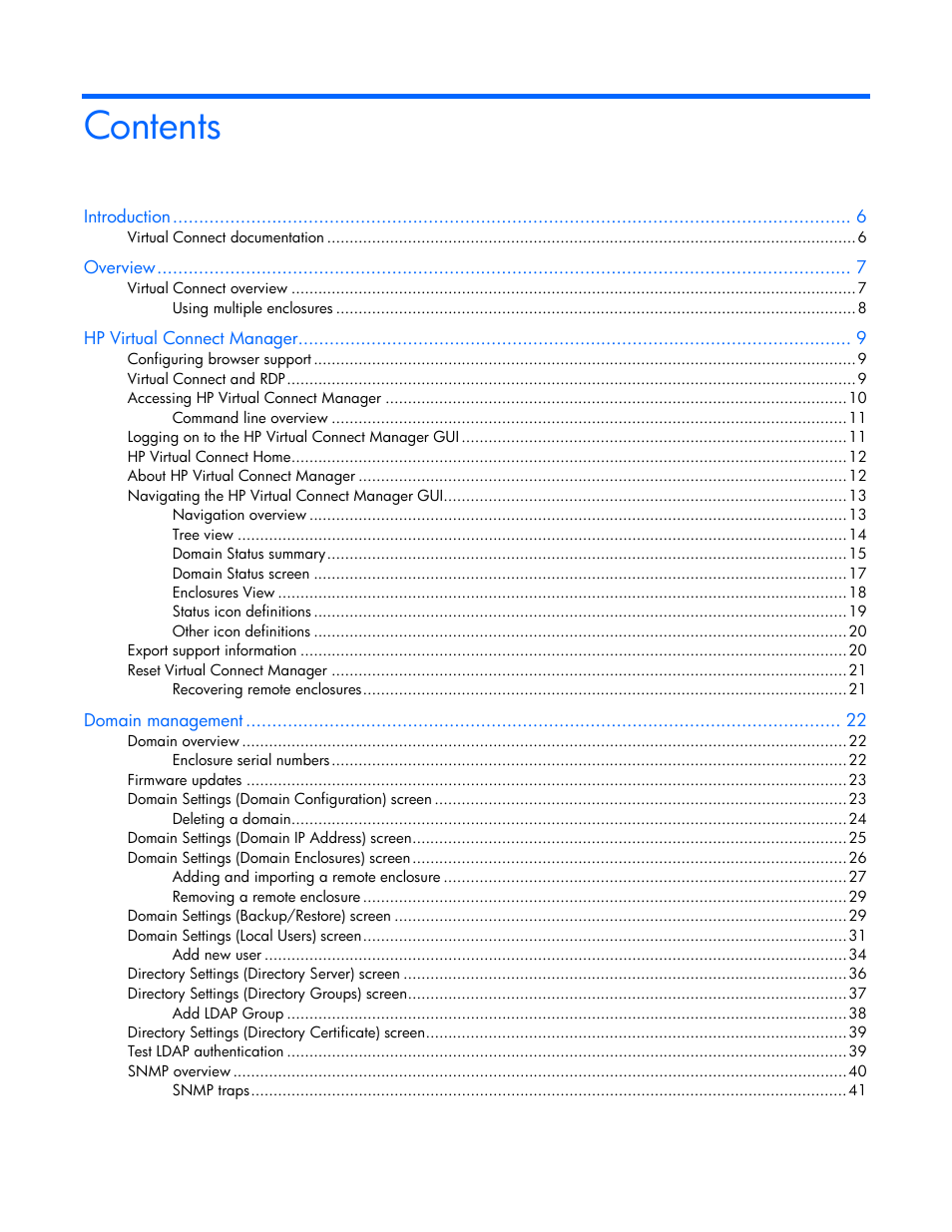 HP Virtual Connect 8Gb 24-port Fibre Channel Module for c-Class BladeSystem User Manual | Page 3 / 162