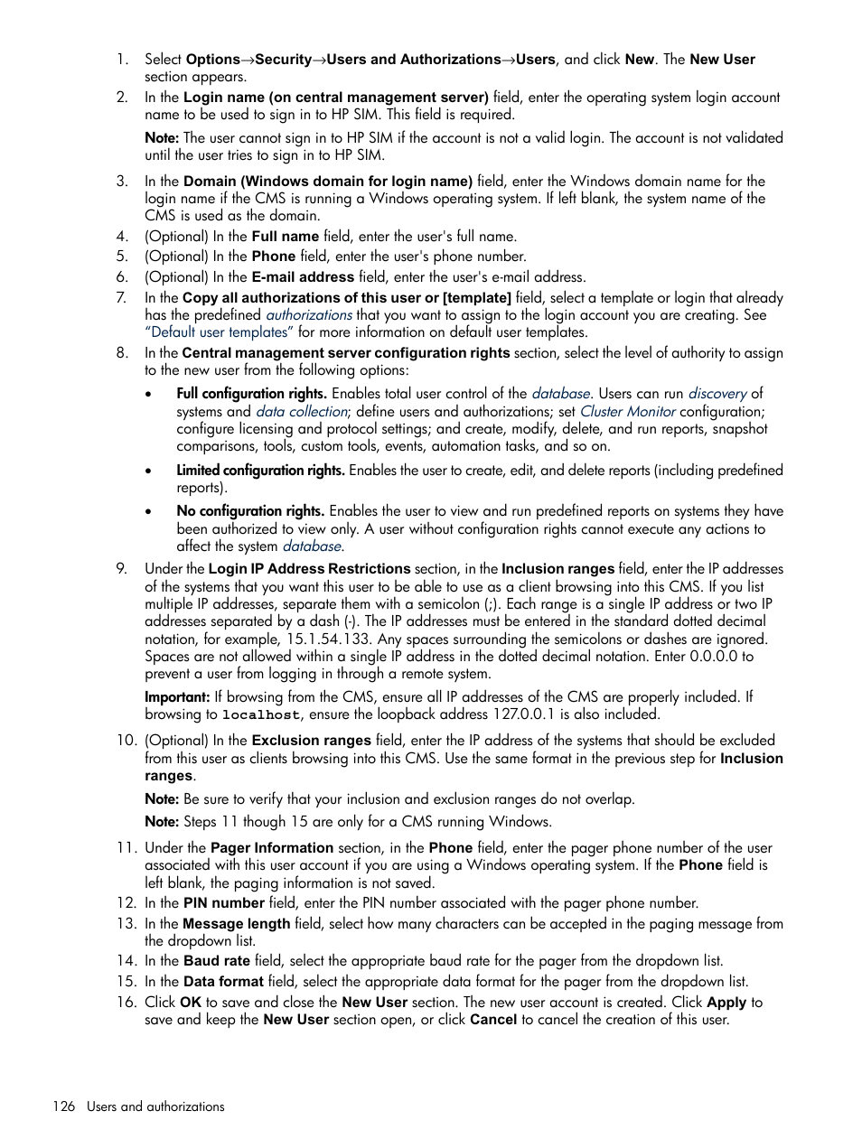 HP Systems Insight Manager User Manual | Page 126 / 679