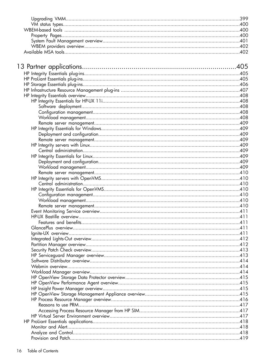 13 partner applications | HP Systems Insight Manager User Manual | Page 16 / 679