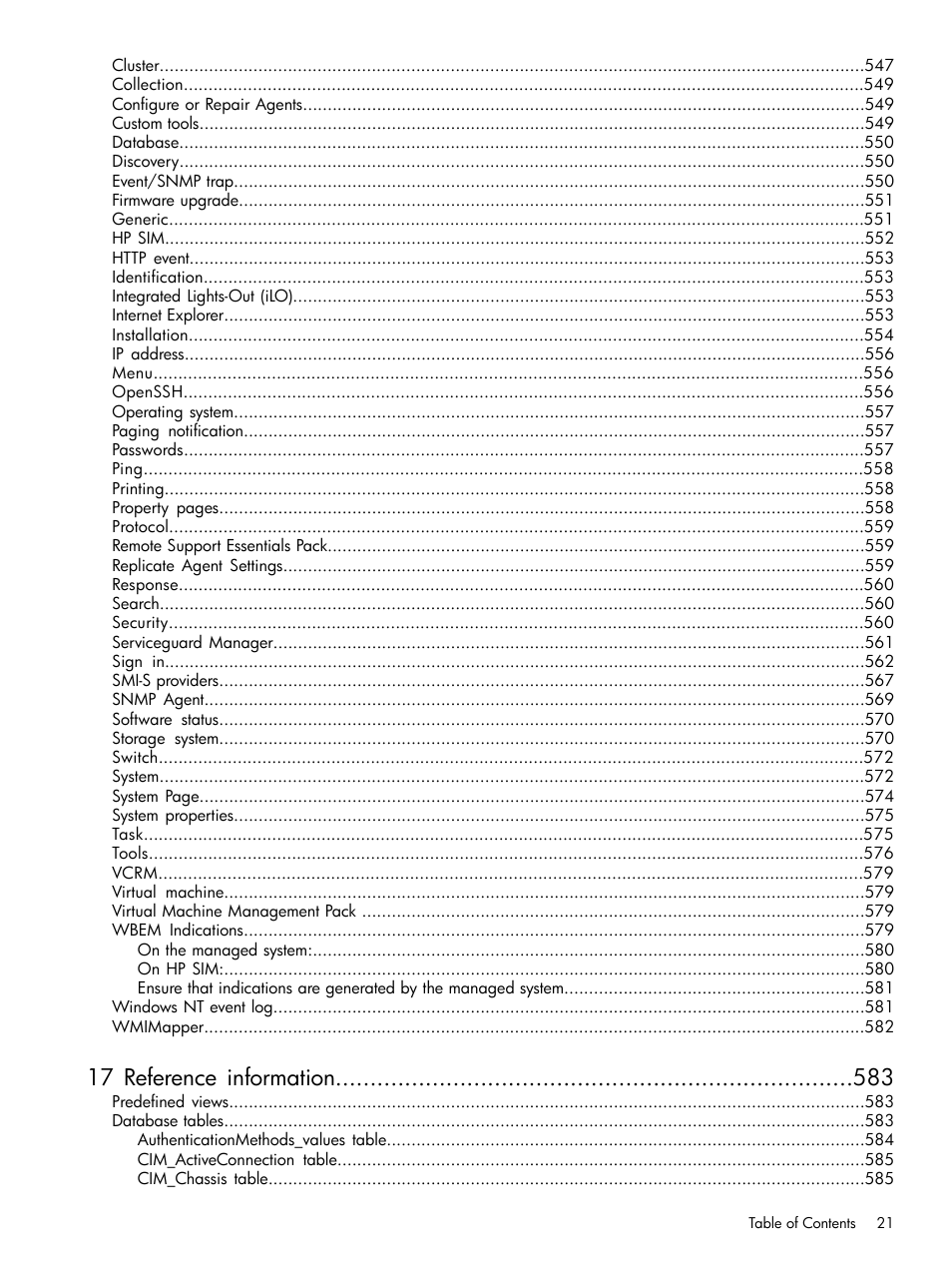 17 reference information | HP Systems Insight Manager User Manual | Page 21 / 679