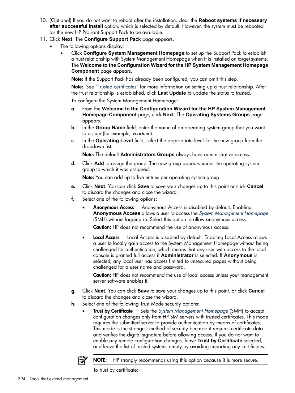 HP Systems Insight Manager User Manual | Page 394 / 679
