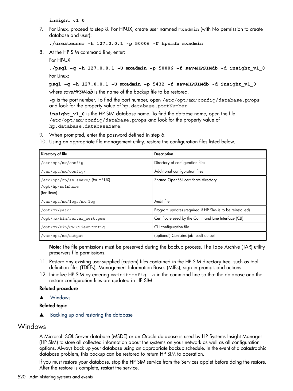 Windows | HP Systems Insight Manager User Manual | Page 520 / 679