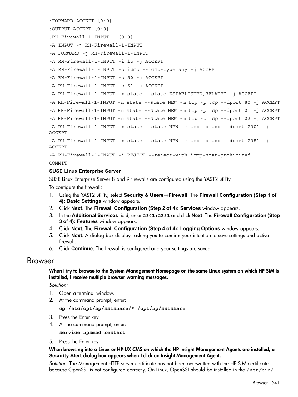 Browser | HP Systems Insight Manager User Manual | Page 541 / 679