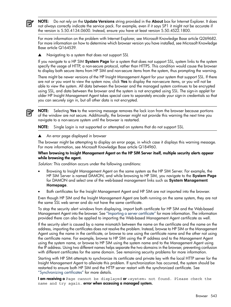 HP Systems Insight Manager User Manual | Page 543 / 679