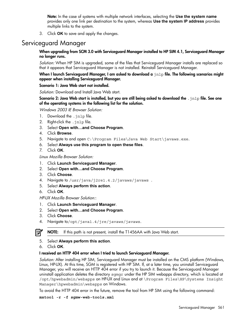 Serviceguard manager | HP Systems Insight Manager User Manual | Page 561 / 679