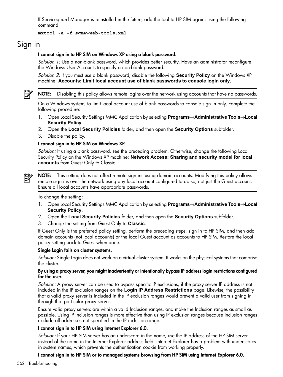 Sign in | HP Systems Insight Manager User Manual | Page 562 / 679