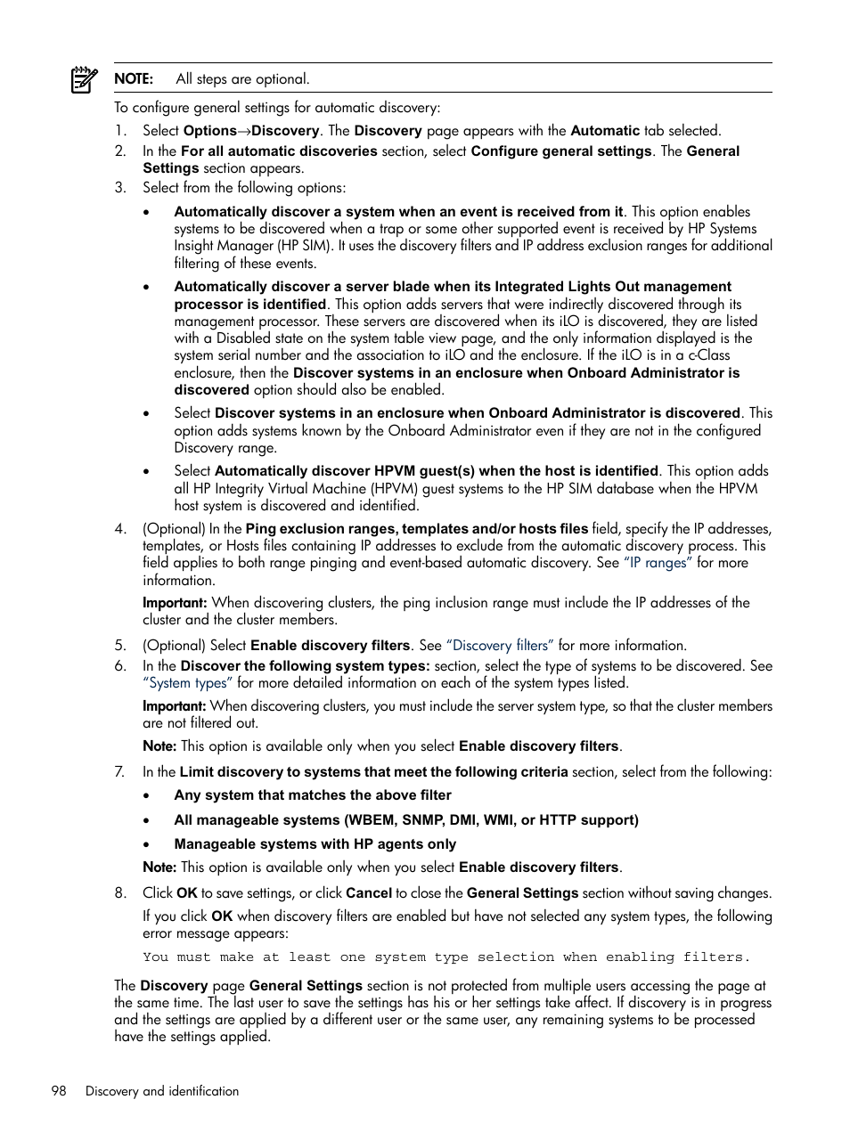 HP Systems Insight Manager User Manual | Page 98 / 679
