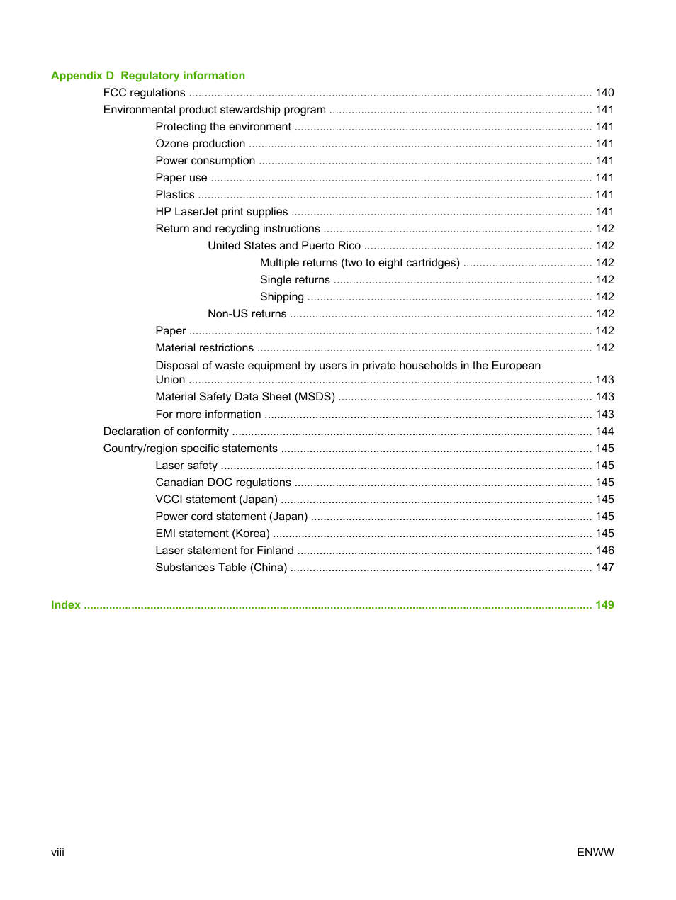 HP Color LaserJet CP2025 Printer series User Manual | Page 10 / 166