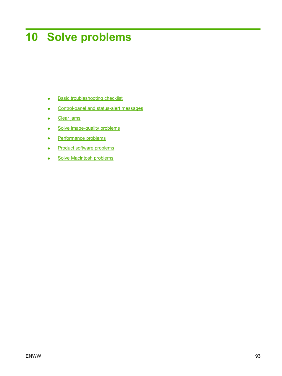 Solve problems, 10 solve problems | HP Color LaserJet CP2025 Printer series User Manual | Page 103 / 166