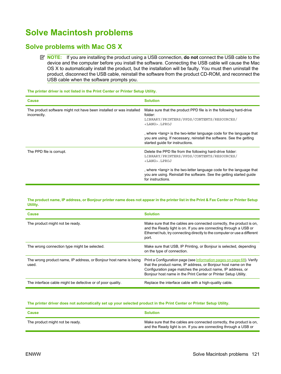 Solve macintosh problems, Solve problems with mac os x | HP Color LaserJet CP2025 Printer series User Manual | Page 131 / 166