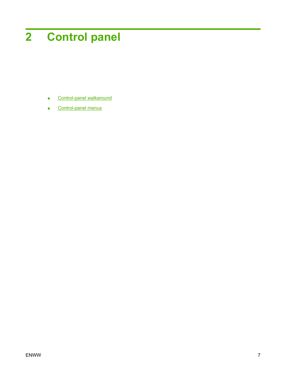 Control panel, 2 control panel, 2control panel | HP Color LaserJet CP2025 Printer series User Manual | Page 17 / 166