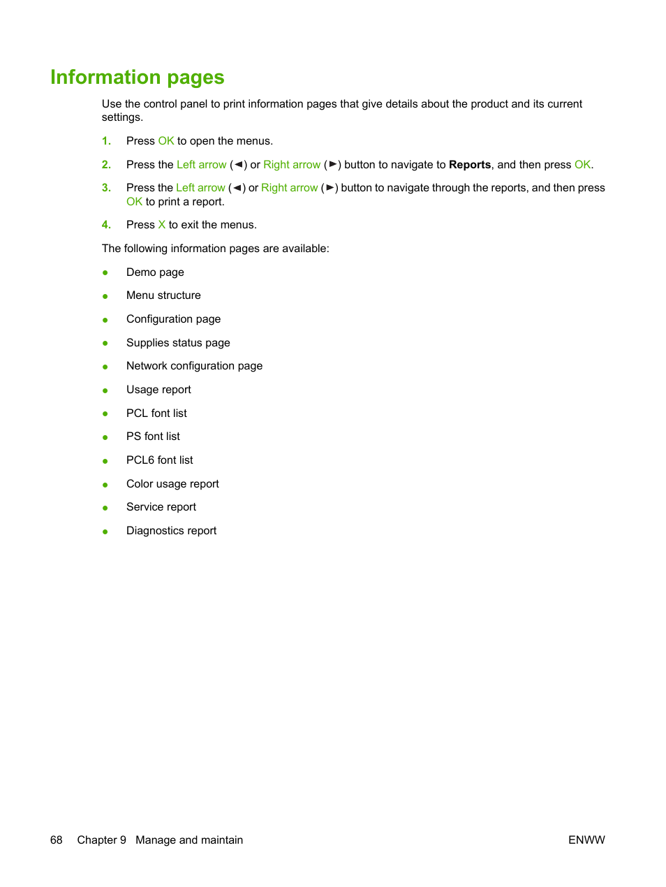 Information pages | HP Color LaserJet CP2025 Printer series User Manual | Page 78 / 166