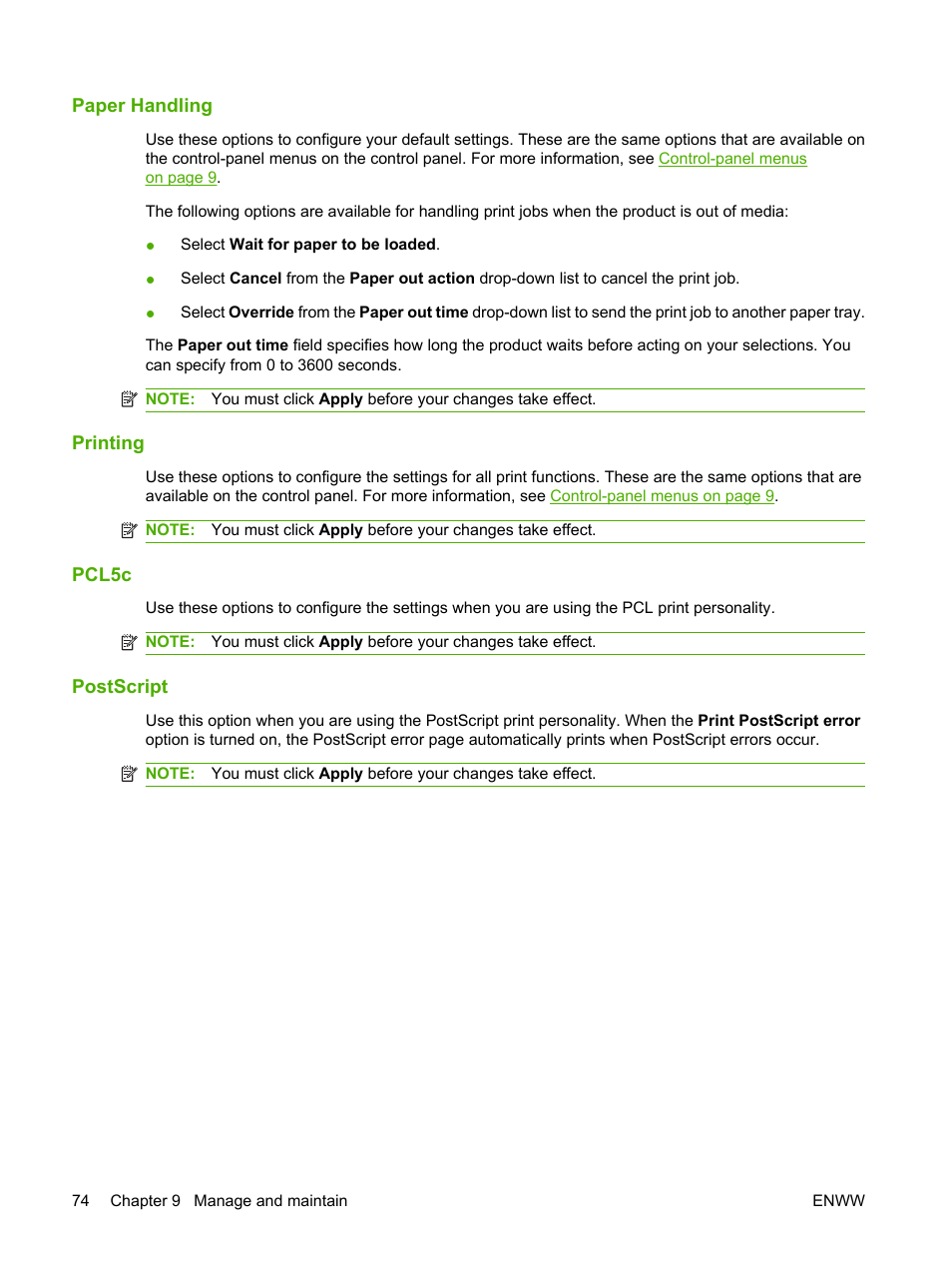 Paper handling, Printing, Pcl5c | Postscript, Paper handling printing pcl5c postscript | HP Color LaserJet CP2025 Printer series User Manual | Page 84 / 166