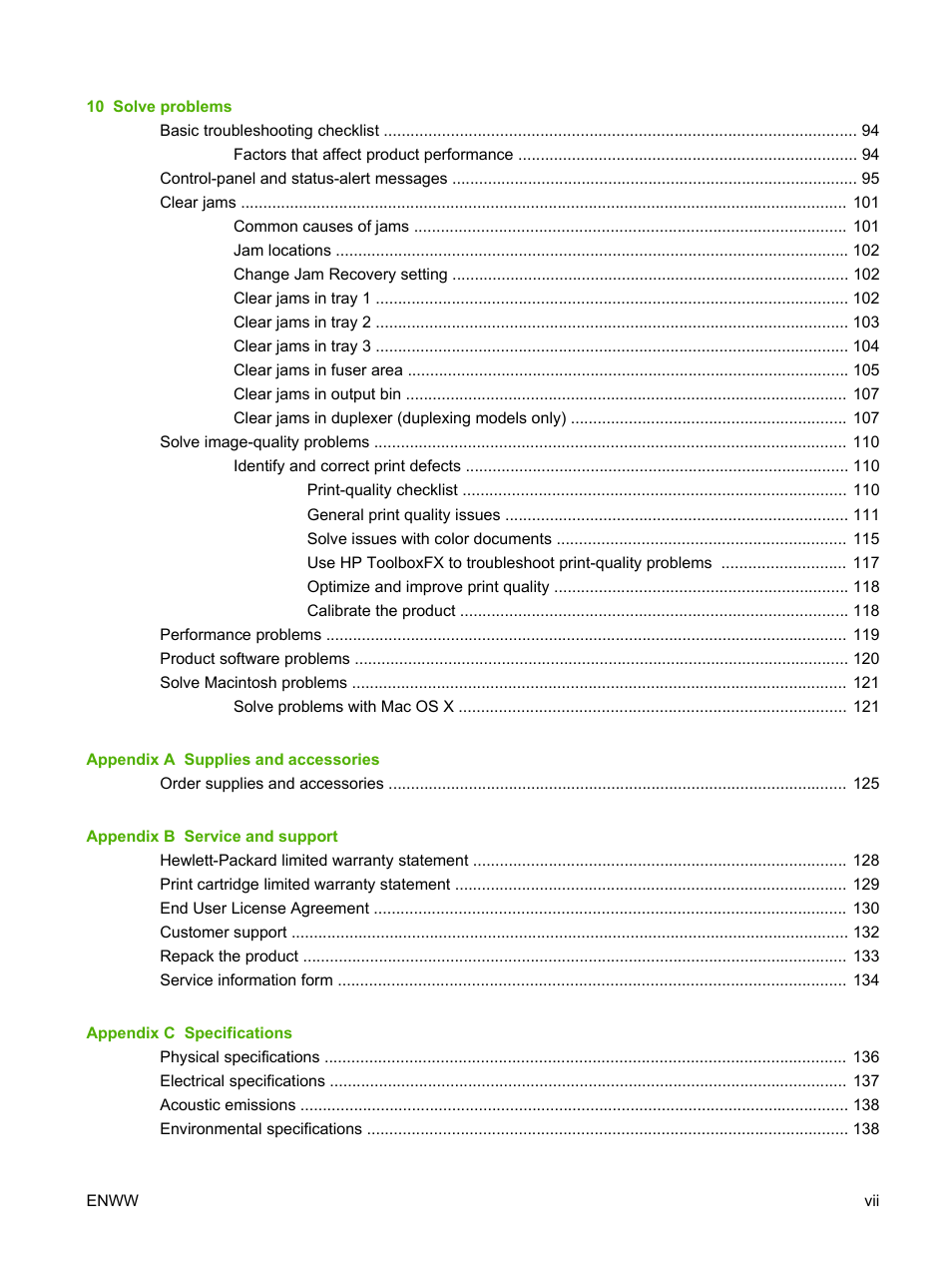 HP Color LaserJet CP2025 Printer series User Manual | Page 9 / 166