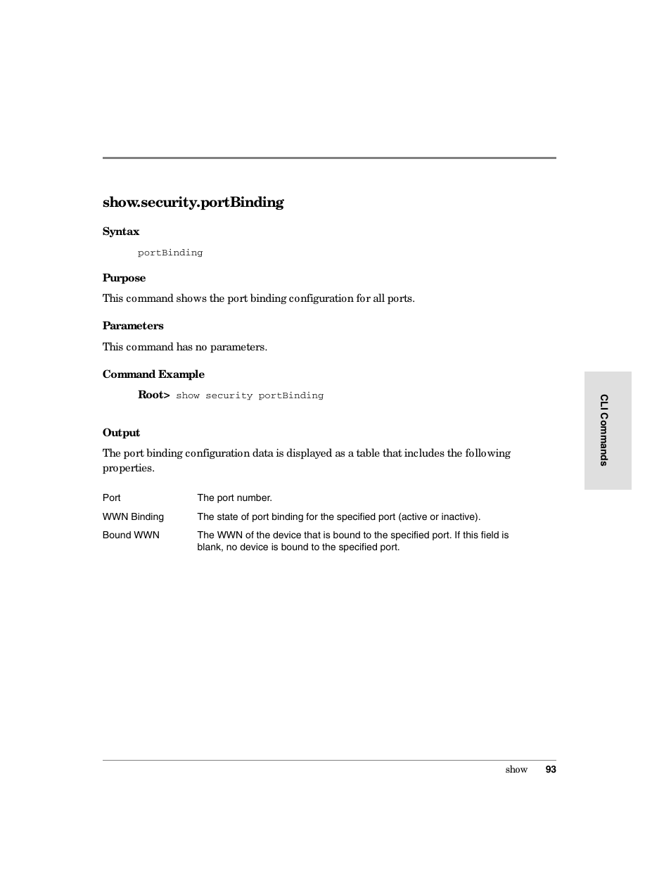 Show.security.portbinding | HP Surestore 64 Director Switch User Manual | Page 105 / 150