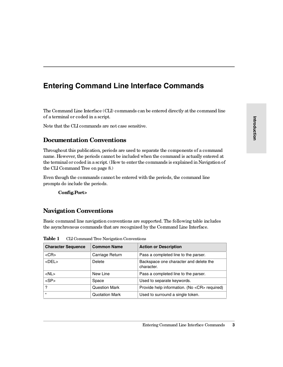 Entering command line interface commands, Documentation conventions, Navigation conventions | HP Surestore 64 Director Switch User Manual | Page 15 / 150