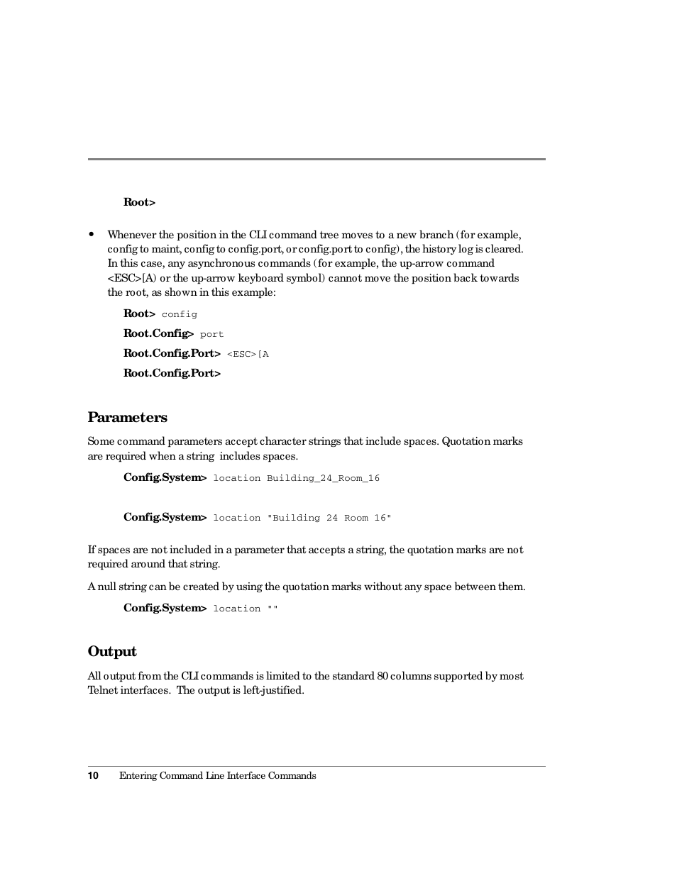 Parameters, Output | HP Surestore 64 Director Switch User Manual | Page 22 / 150