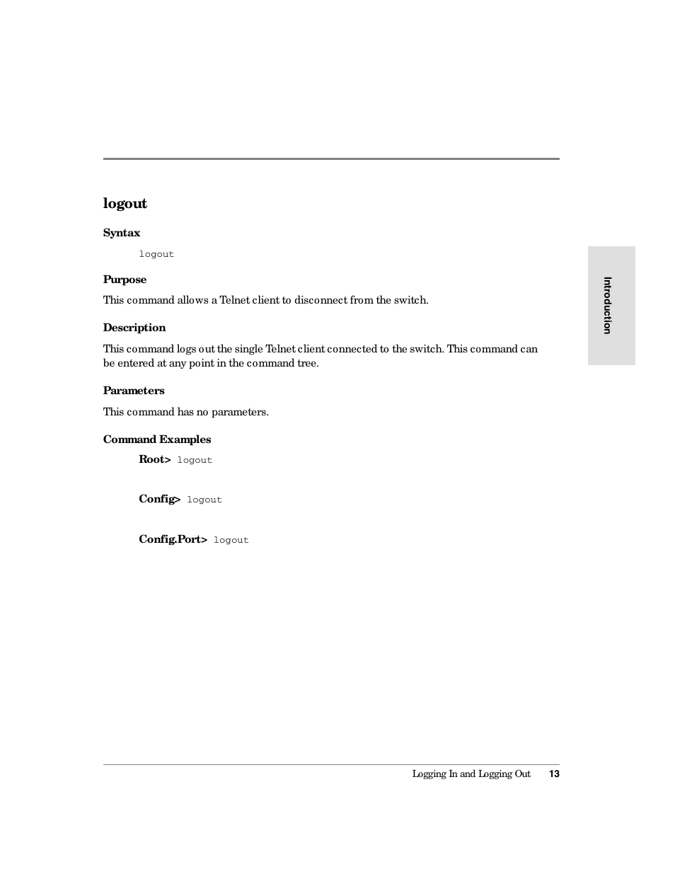 Logout | HP Surestore 64 Director Switch User Manual | Page 25 / 150