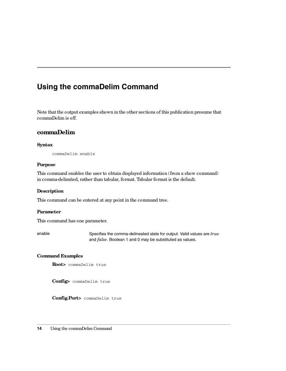 Using the commadelim command, Commadelim | HP Surestore 64 Director Switch User Manual | Page 26 / 150