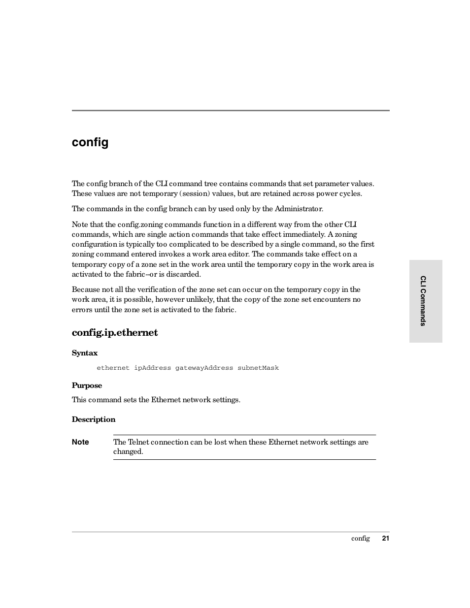 Config, Config.ip.ethernet | HP Surestore 64 Director Switch User Manual | Page 33 / 150