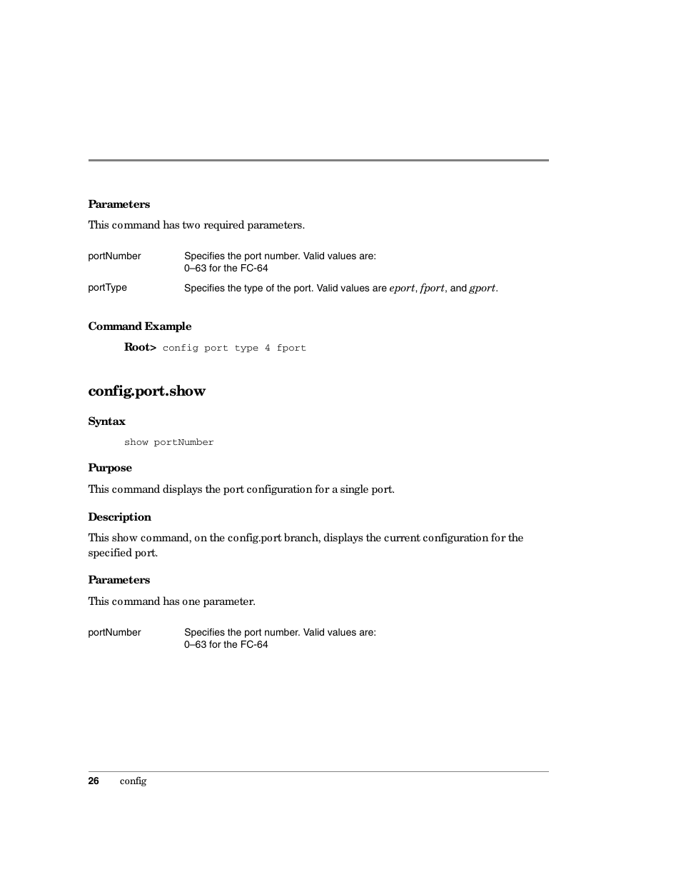 Config.port.show | HP Surestore 64 Director Switch User Manual | Page 38 / 150