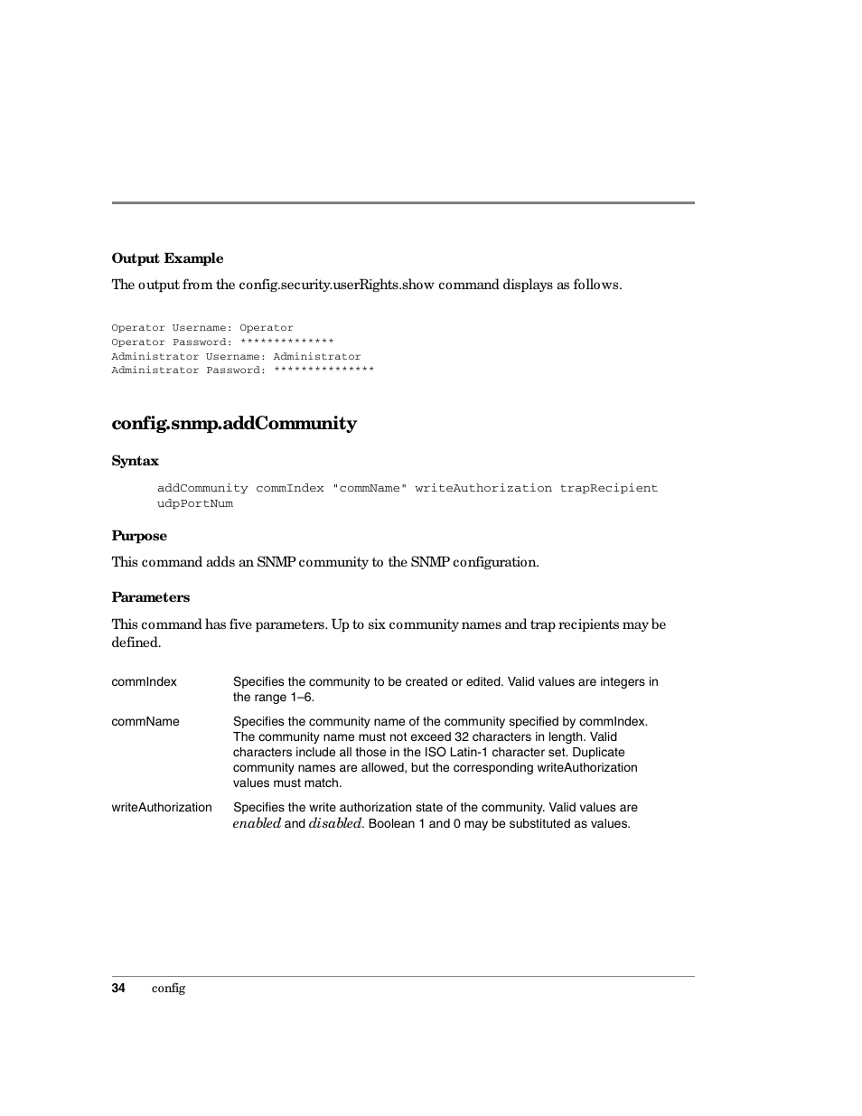 Config.snmp.addcommunity | HP Surestore 64 Director Switch User Manual | Page 46 / 150