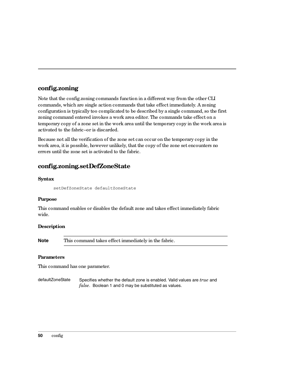 Config.zoning, Config.zoning.setdefzonestate | HP Surestore 64 Director Switch User Manual | Page 62 / 150