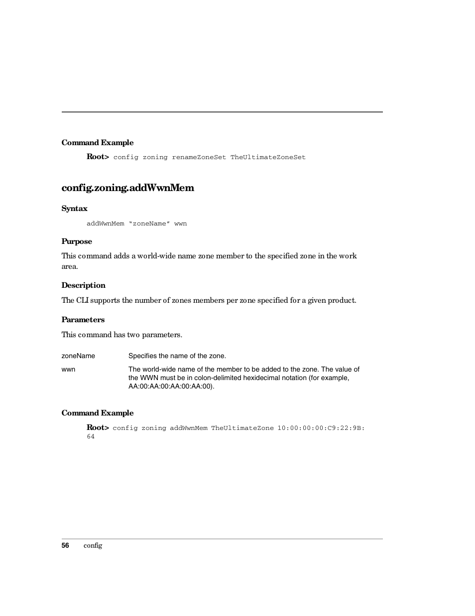 Config.zoning.addwwnmem | HP Surestore 64 Director Switch User Manual | Page 68 / 150