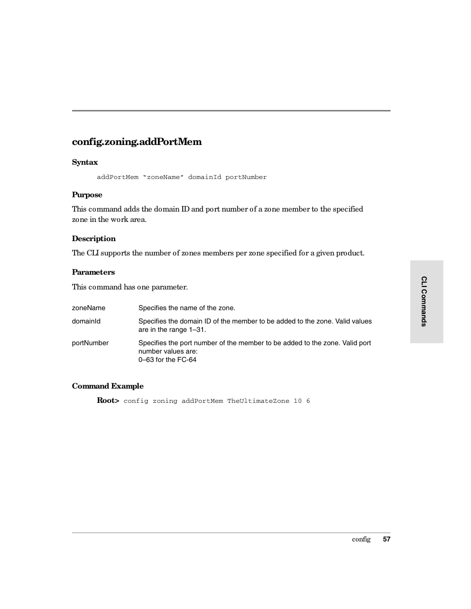 Config.zoning.addportmem | HP Surestore 64 Director Switch User Manual | Page 69 / 150