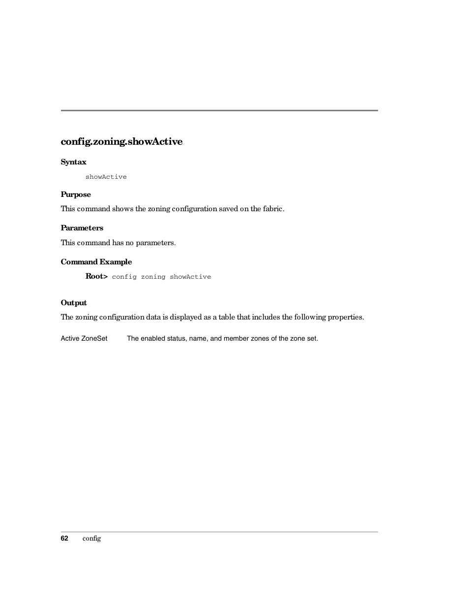 Config.zoning.showactive | HP Surestore 64 Director Switch User Manual | Page 74 / 150