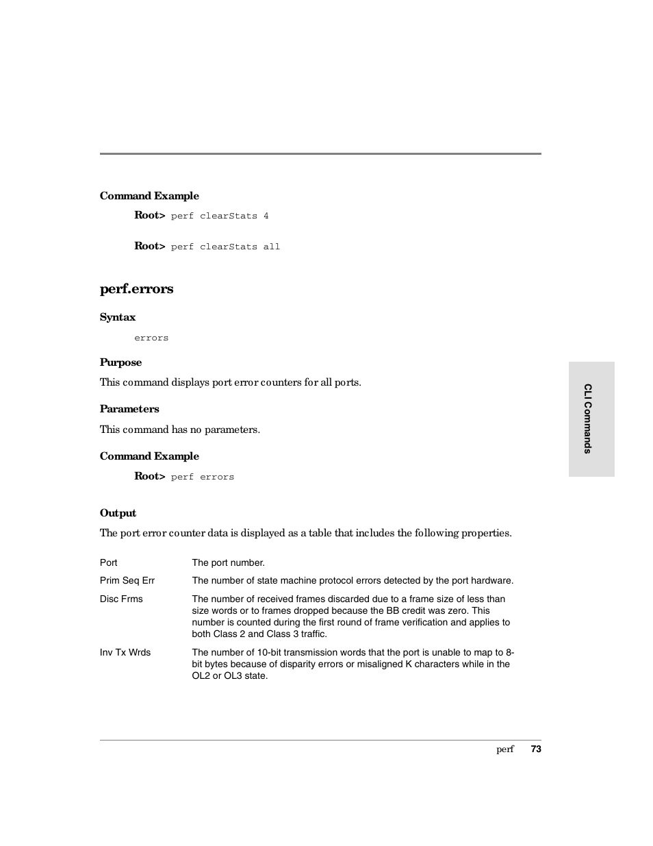 Perf.errors | HP Surestore 64 Director Switch User Manual | Page 85 / 150