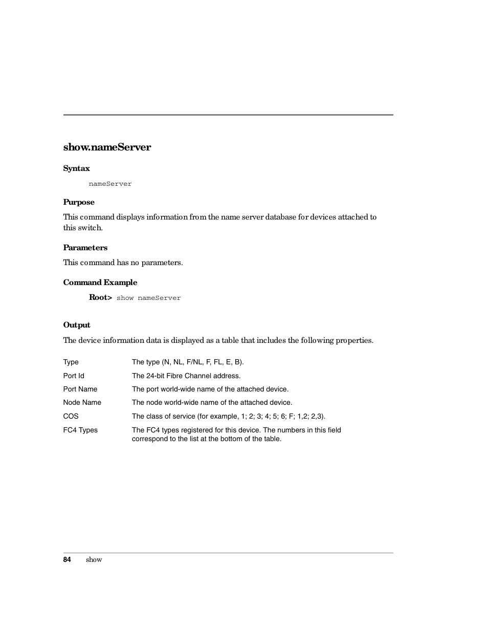 Show.nameserver | HP Surestore 64 Director Switch User Manual | Page 96 / 150