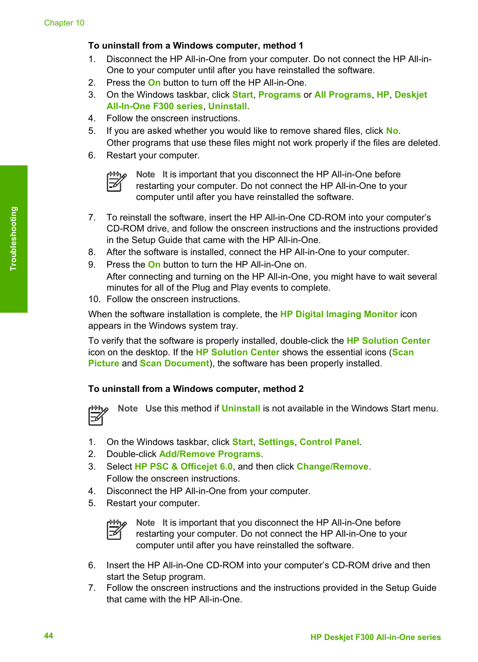 HP Deskjet F375 All-in-One Printer User Manual | Page 47 / 69