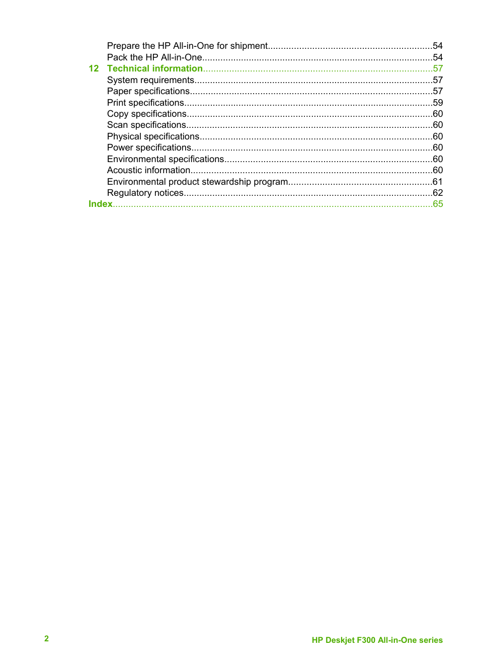 HP Deskjet F375 All-in-One Printer User Manual | Page 5 / 69