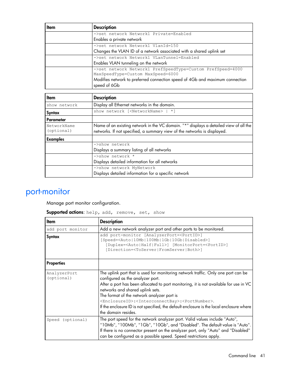 Port-monitor | HP Virtual Connect Flex-10 10Gb Ethernet Module for c-Class BladeSystem User Manual | Page 41 / 106