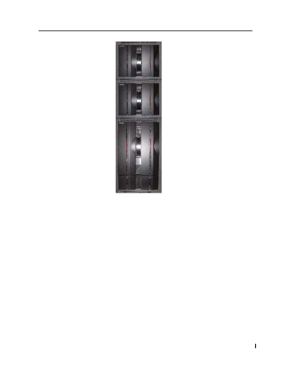 Figure 1-5, Two 7291 enclosures stacked on a system enclosure | HP Integrity NonStop H-Series User Manual | Page 23 / 57