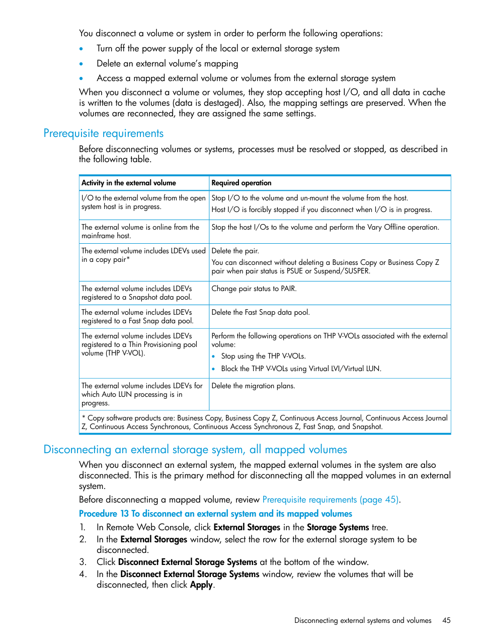 Prerequisite requirements | HP XP P9500 Storage User Manual | Page 45 / 122