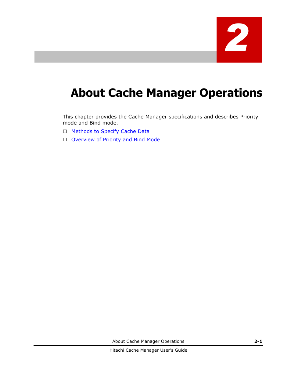 About cache manager operations | HP XP Array Manager Software User Manual | Page 15 / 72