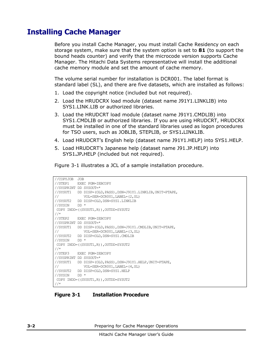 Installing cache manager | HP XP Array Manager Software User Manual | Page 22 / 72