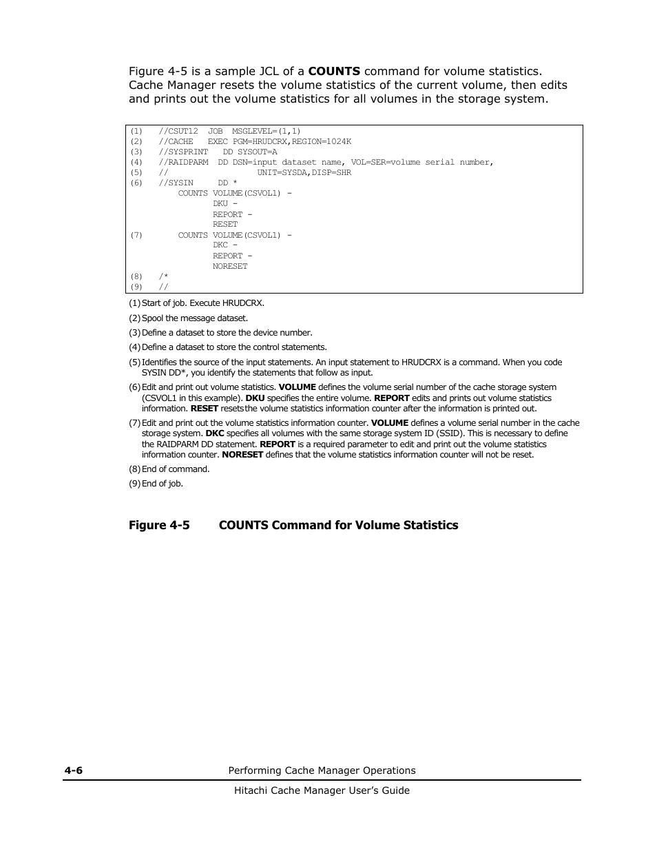 Figure 4-5 counts command for volume statistics | HP XP Array Manager Software User Manual | Page 34 / 72