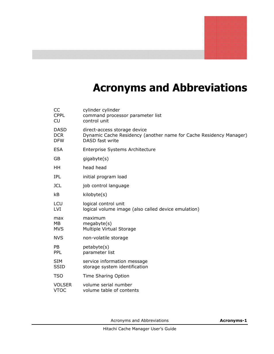 Acronyms and abbreviations | HP XP Array Manager Software User Manual | Page 67 / 72