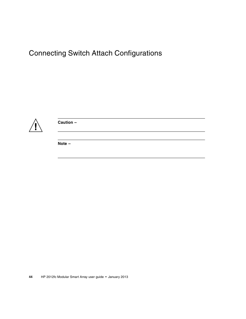Connecting switch attach configurations | HP 2000fc Modular Smart Array User Manual | Page 44 / 88