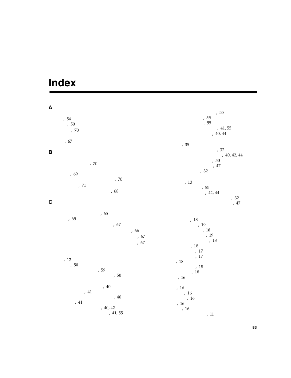 Index | HP 2000fc Modular Smart Array User Manual | Page 83 / 88