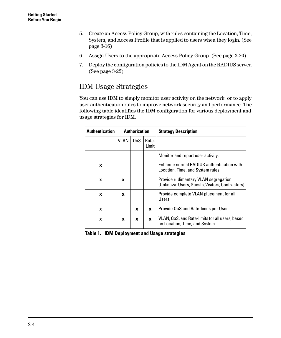 Idm usage strategies, Idm usage strategies -4 | HP Identity Driven Manager Software Series User Manual | Page 22 / 88