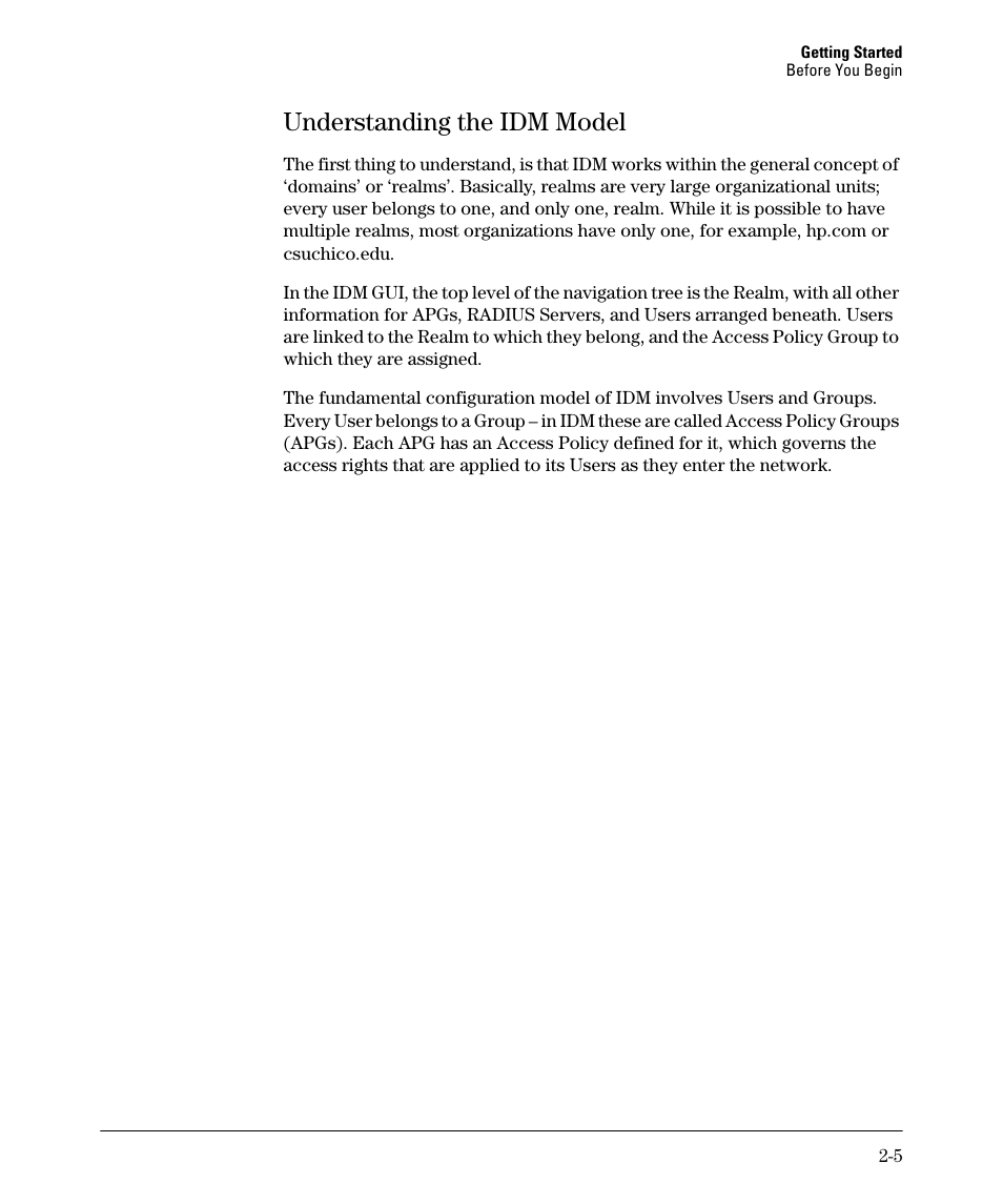 Understanding the idm model, Understanding the idm model -5 | HP Identity Driven Manager Software Series User Manual | Page 23 / 88