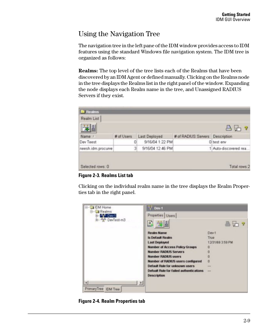 Using the navigation tree, Using the navigation tree -9 | HP Identity Driven Manager Software Series User Manual | Page 27 / 88