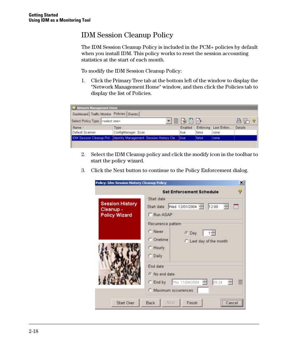 Idm session cleanup policy, Idm session cleanup policy -18 | HP Identity Driven Manager Software Series User Manual | Page 36 / 88