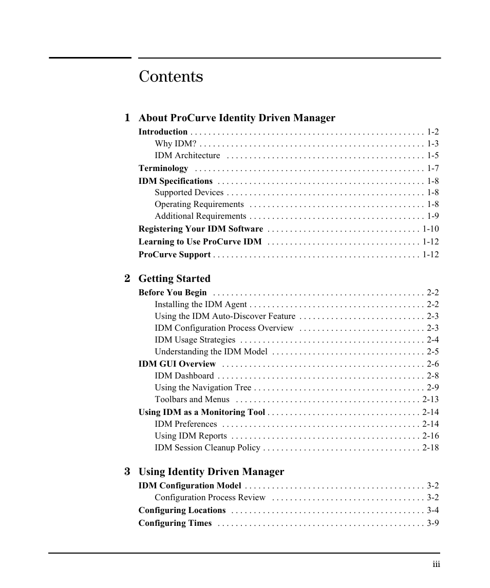 HP Identity Driven Manager Software Series User Manual | Page 5 / 88