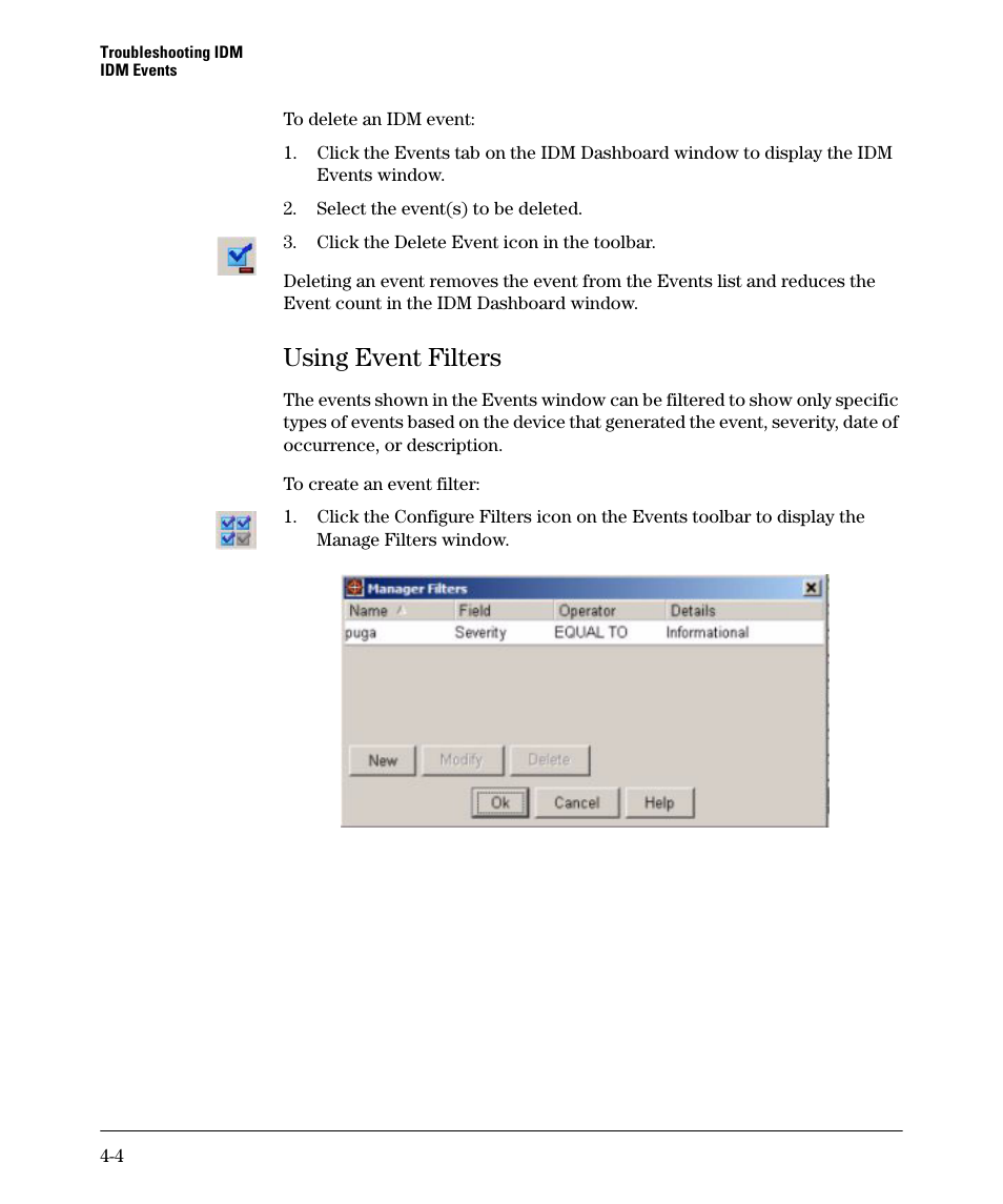 Using event filters, Using event filters -4 | HP Identity Driven Manager Software Series User Manual | Page 72 / 88